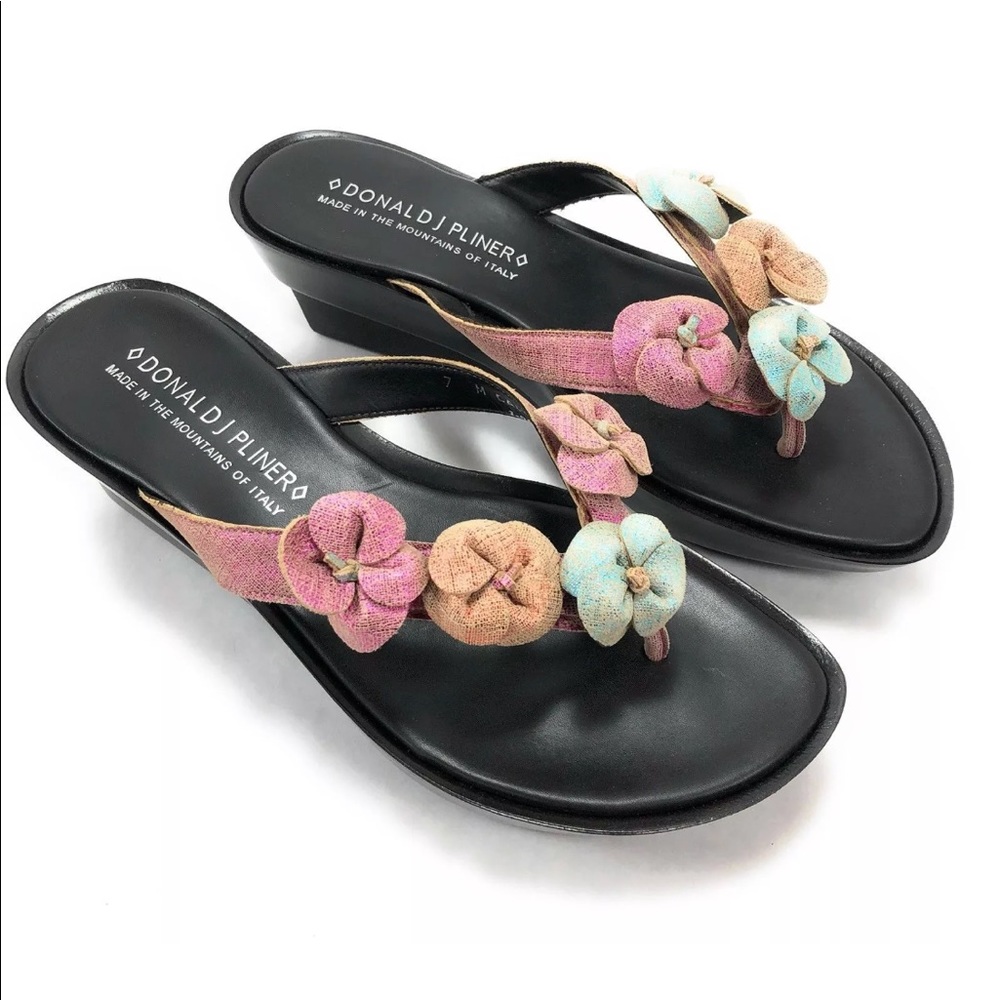 Donald J Pliner Calido Floral Sandal Wedge